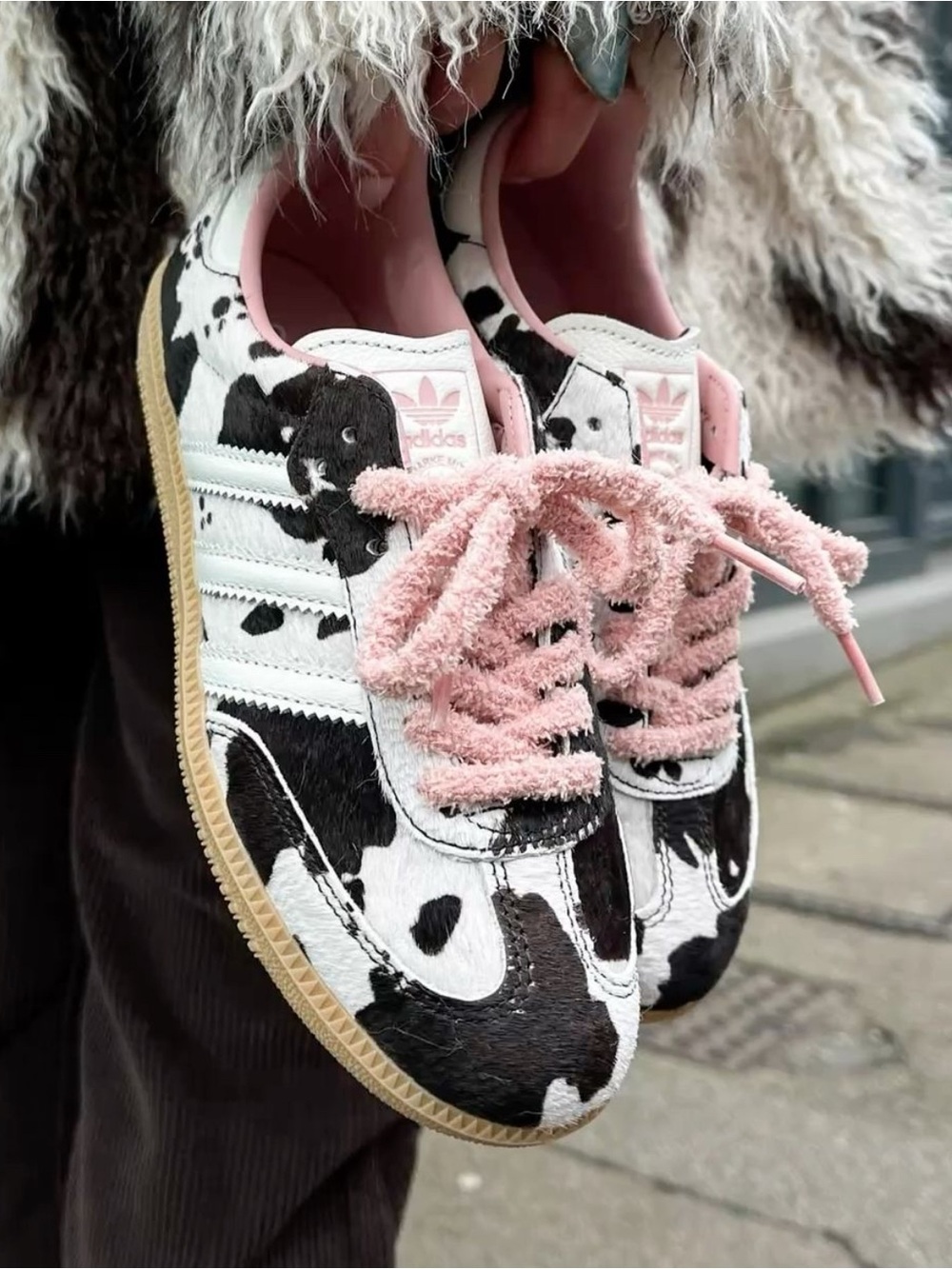 adidas Women's Sneaker in Cow-Print Brown, White & Pink - Picture 5 of 7